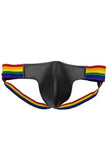 Jockstrap with Pride Stripes - Leather