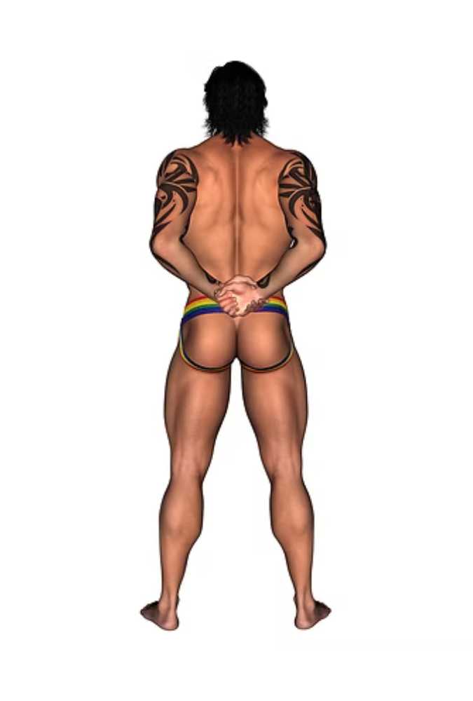 Jockstrap with Pride Stripes - Leather