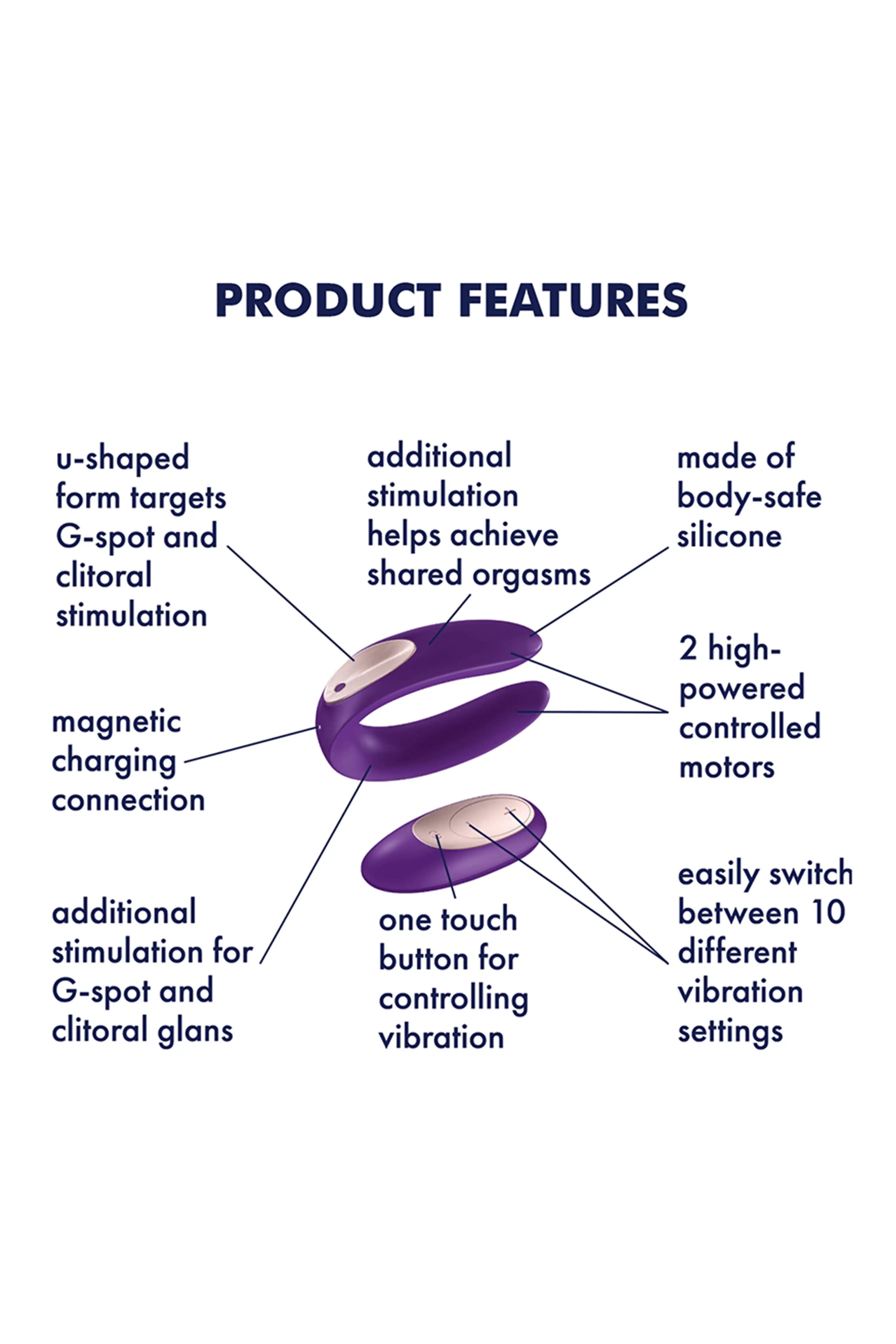 Remote Control Couples Vibrator - Double +