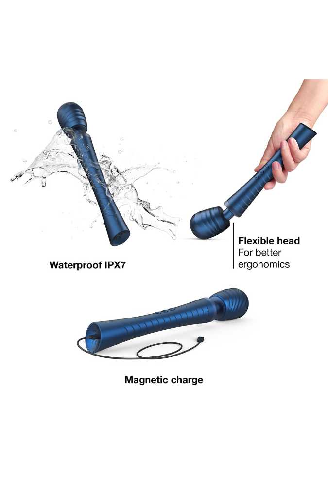 Powerful Wand Vibrator with 2 Interchangeable Heads - Man Wand Edgy