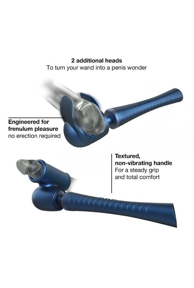 Powerful Wand Vibrator with 2 Interchangeable Heads - Man Wand Edgy
