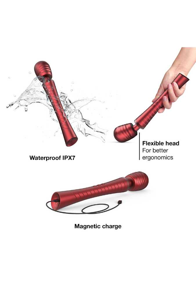 Powerful Wand Vibrator with 2 Interchangeable Heads - Man Wand Edgy