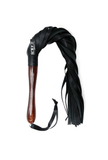 Leather Flogger with Wooden Handle