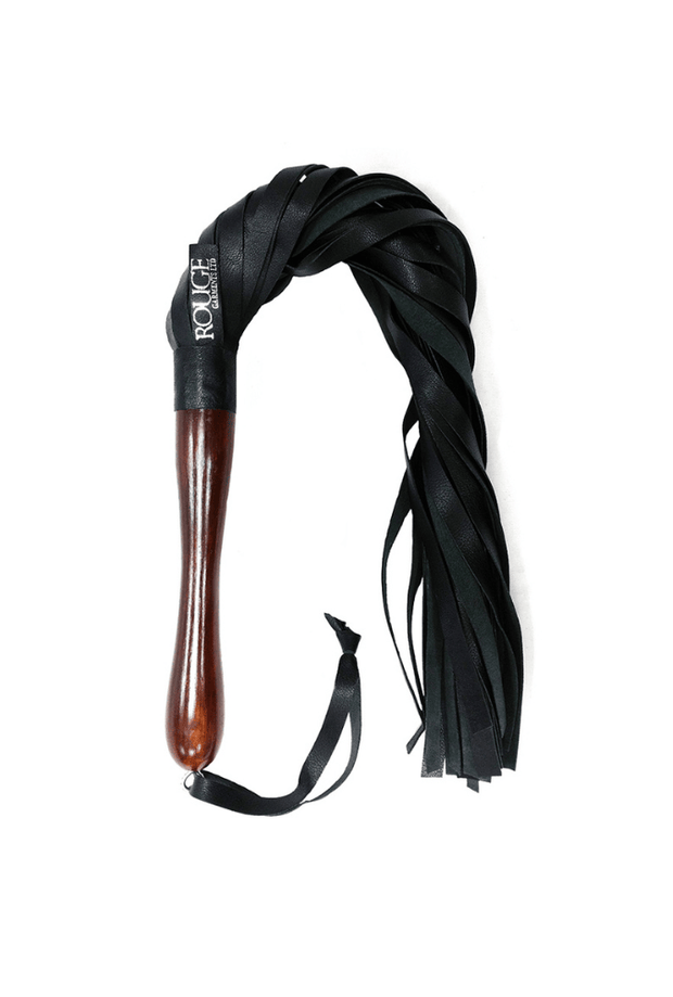 Leather Flogger with Wooden Handle