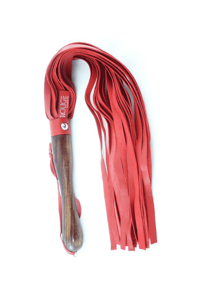 Leather Flogger with Wooden Handle
