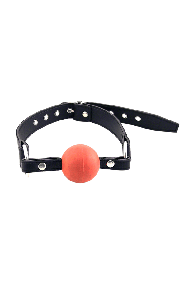 Leather Ball Gag - Red Ball