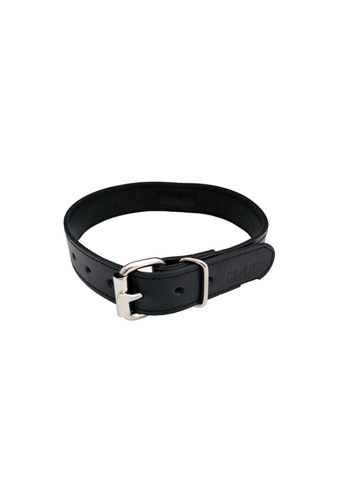 Leather O-Ring Studded Collar - ROUGE