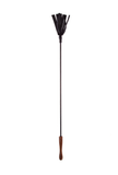 Riding crop with round wooden handle - Leather