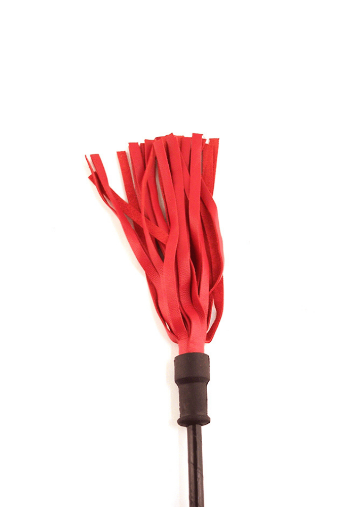 Riding crop with round wooden handle - Leather