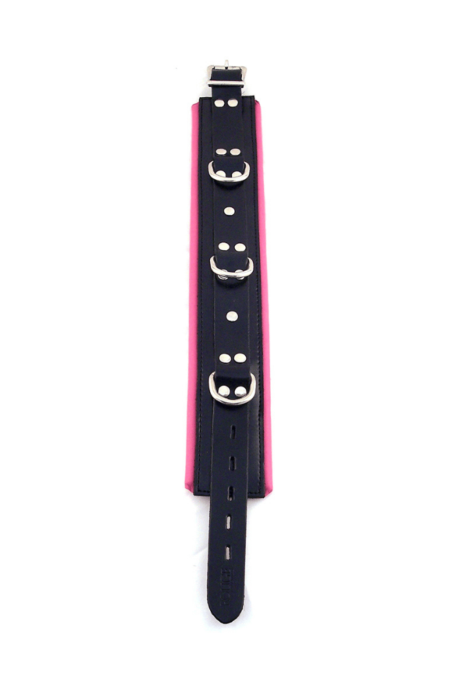 Leather 5 D-Ring Collar - ROUGE