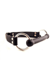 Leather Ball Gag - O-Ring Rubber Rod
