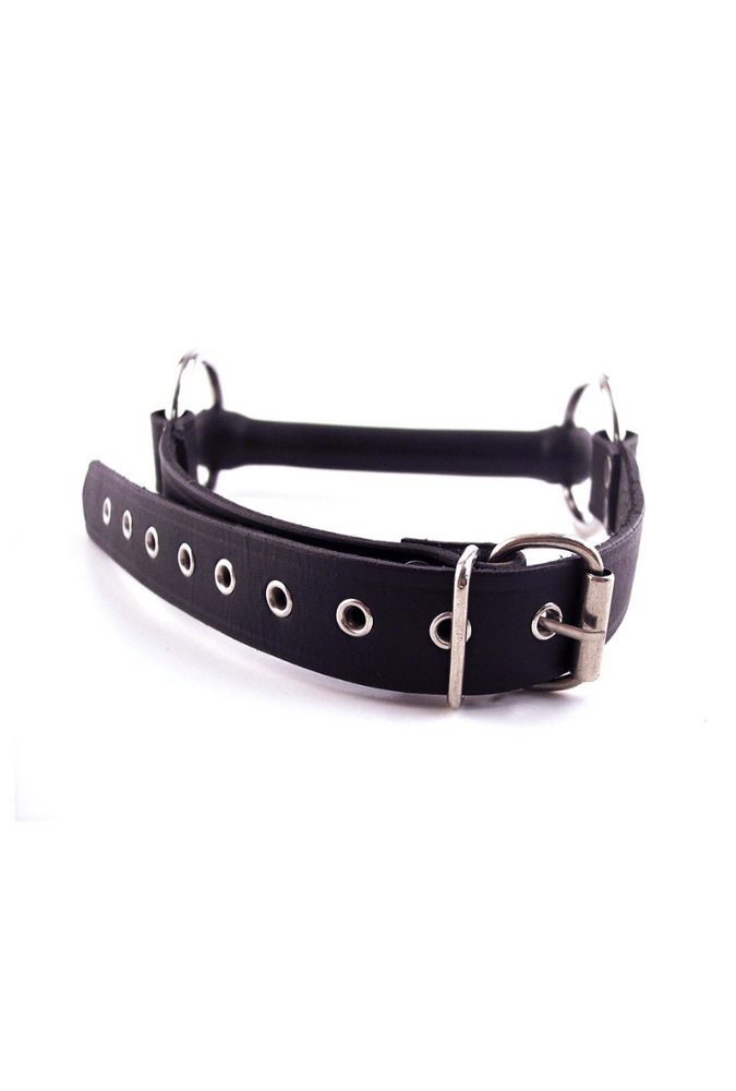 Leather Ball Gag - O-Ring Rubber Rod