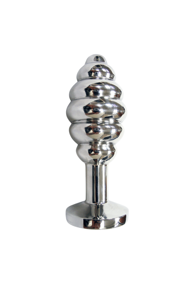 Spiral Jeweled Anal Plug - Stainless Steel