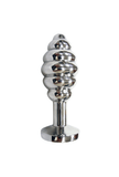 Spiral Jeweled Anal Plug - Stainless Steel