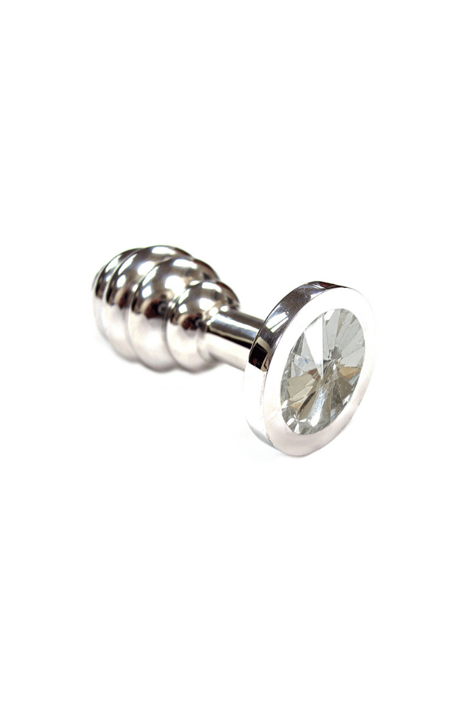 Spiral Jeweled Anal Plug - Stainless Steel