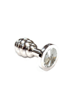 Spiral Jeweled Anal Plug - Stainless Steel