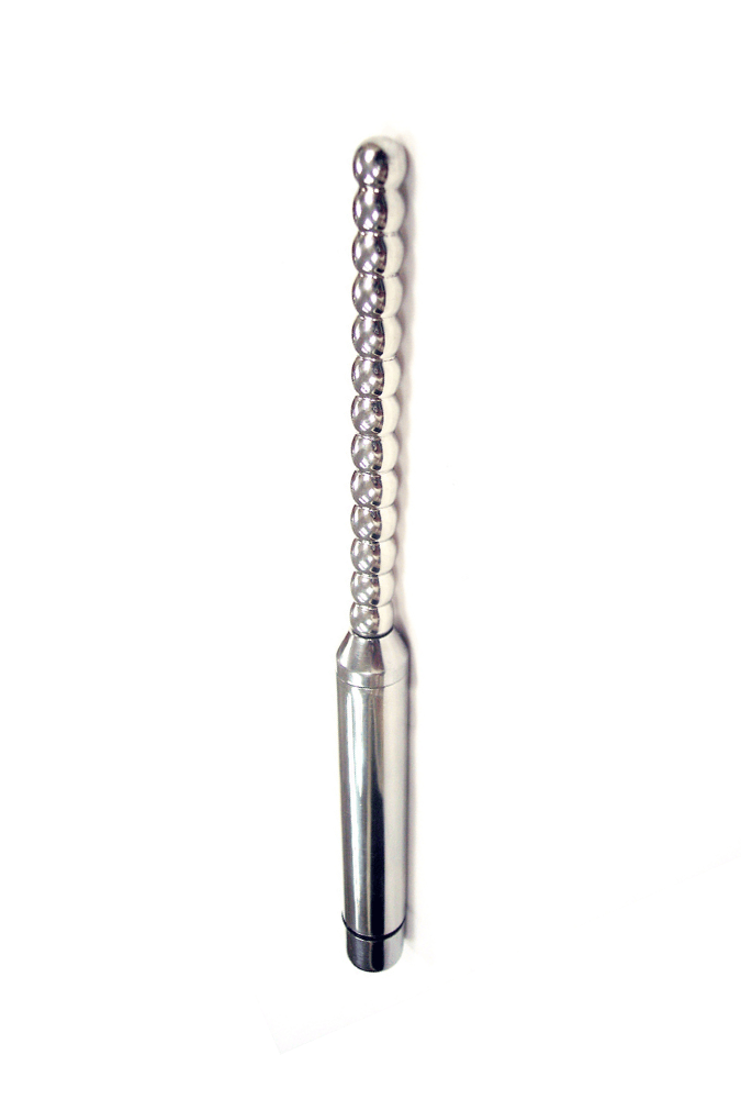 Urethral Probe - Stainless Steel Vibrating Ribbed