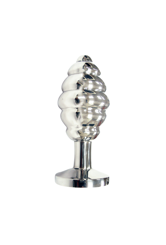 Spiral Jeweled Anal Plug - Stainless Steel