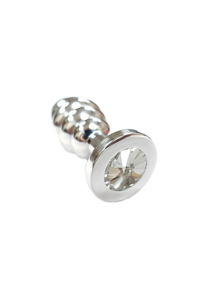 Spiral Jeweled Anal Plug - Stainless Steel