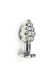 Spiral Jeweled Anal Plug - Stainless Steel