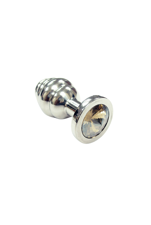 Spiral Jeweled Anal Plug - Stainless Steel