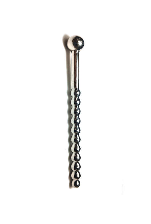 Beaded Urethral Sound with Stopper - Stainless Steel