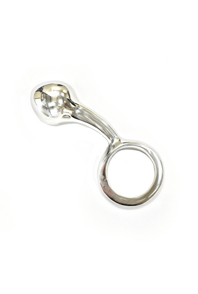 Anal Plug with Pull Ring - Stainless Steel