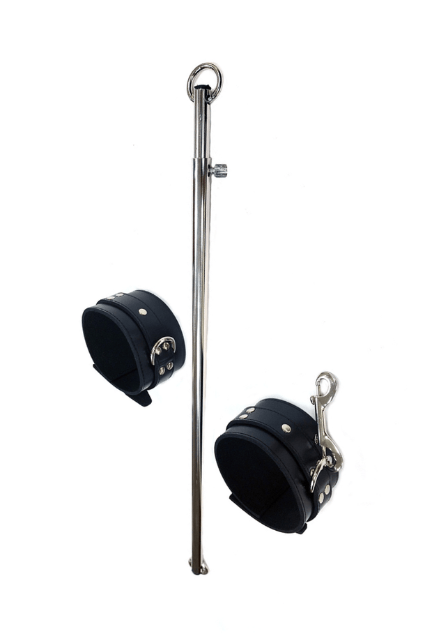 Adjustable Stainless Steel Leg Spreader Bar with Leather Cuffs