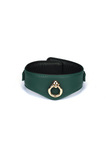 Mossy Chic Leather BDSM Collar with Chain Leash and Lock