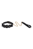 Leather BDSM Collar with Leash - Flower Rhythm