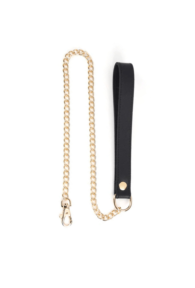 Leather BDSM Collar with Leash - Flower Rhythm