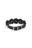 Leather BDSM Collar with Leash - Flower Rhythm