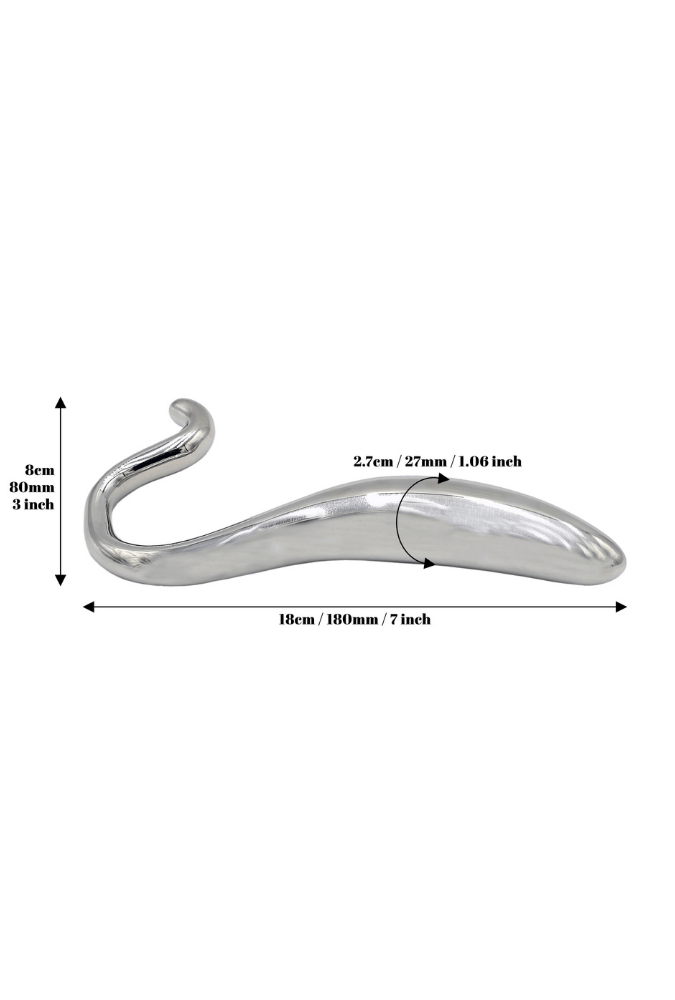 Hollow Curved Dildo – Stainless Steel