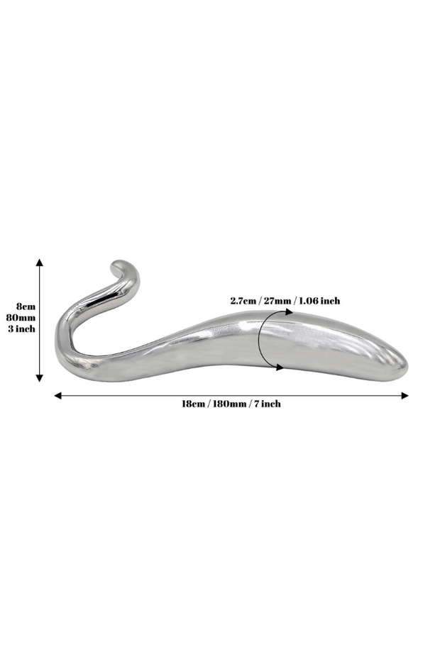 Hollow Curved Dildo – Stainless Steel